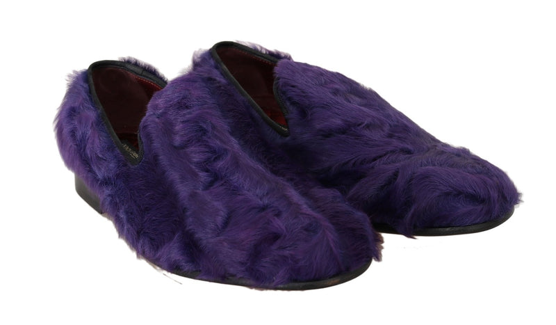 Mocassins en cuir de mouton violet Dolce &amp; Gabbana
