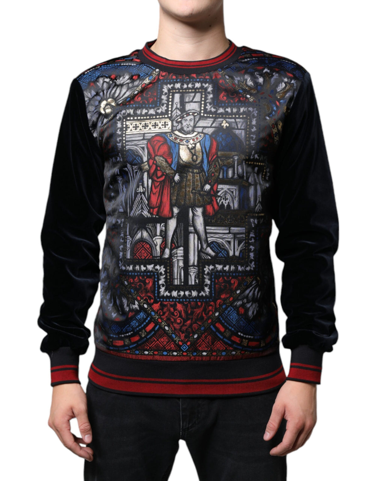 Pull en jacquard multicolore à col rond Dolce &amp; Gabbana