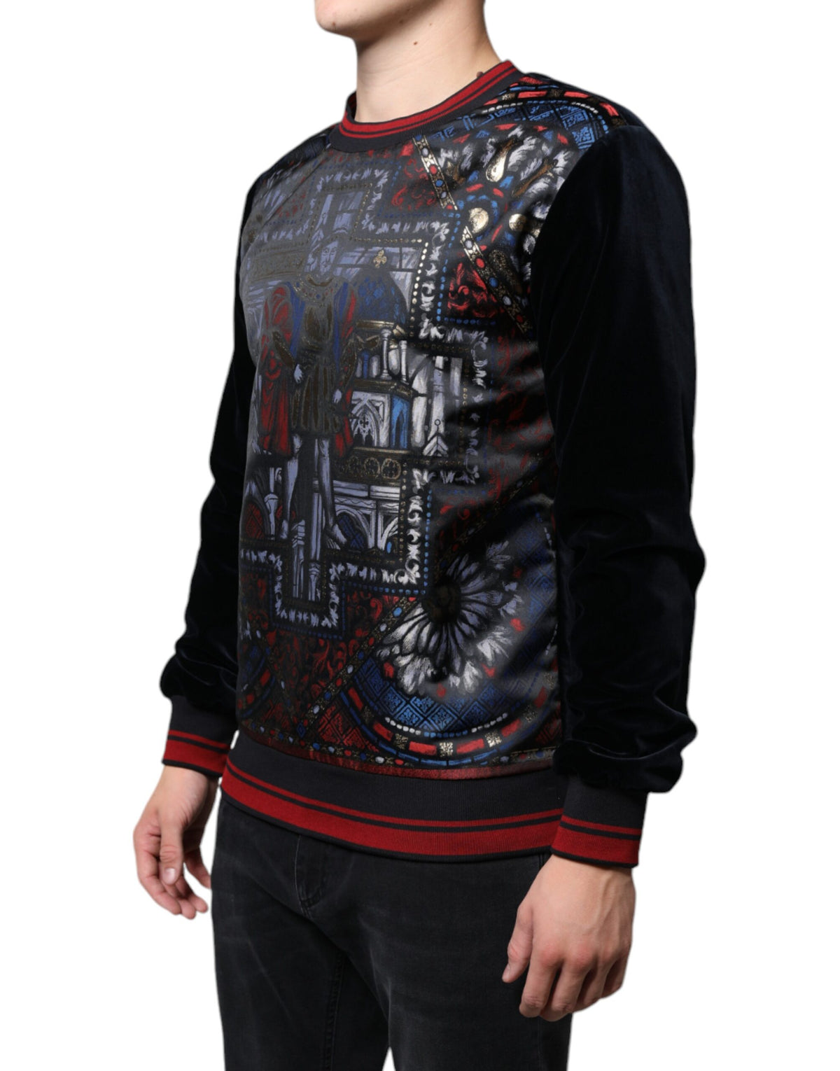 Pull en jacquard multicolore à col rond Dolce &amp; Gabbana