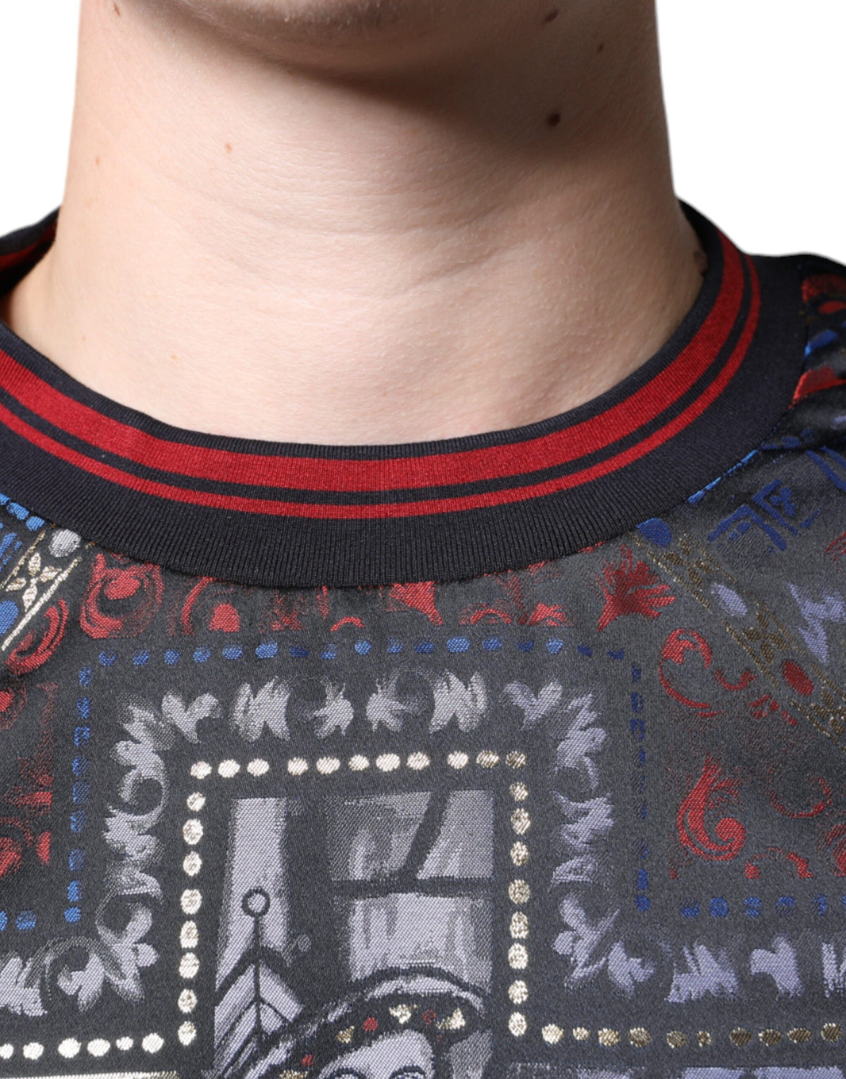 Pull en jacquard multicolore à col rond Dolce &amp; Gabbana