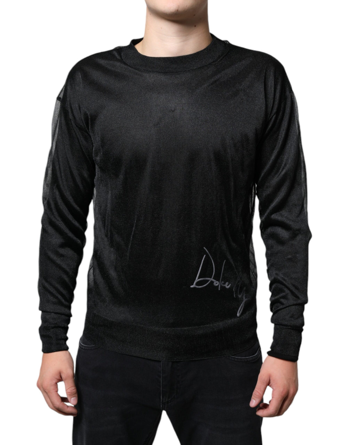 Pull en polyester noir à enfiler de Dolce &amp; Gabbana