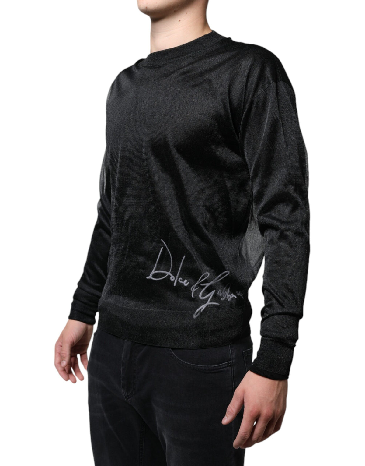 Pull en polyester noir à enfiler de Dolce &amp; Gabbana