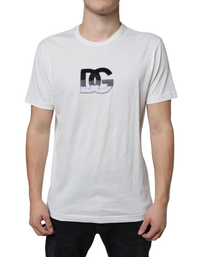 T-shirt en coton blanc avec logo DG de Dolce &amp; Gabbana