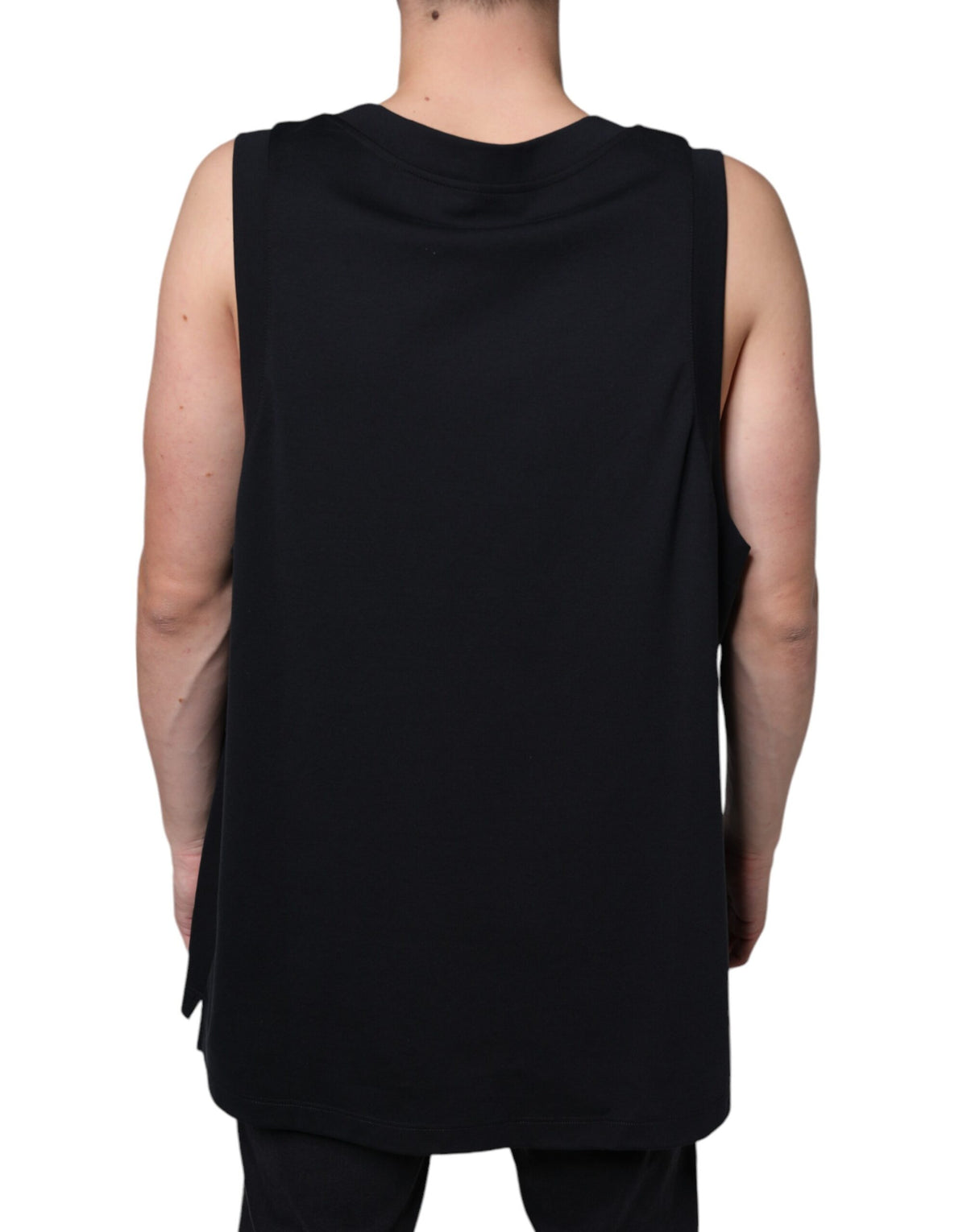 T-shirt noir sans manches en coton "Born To Be Free" de Dolce &amp; Gabbana