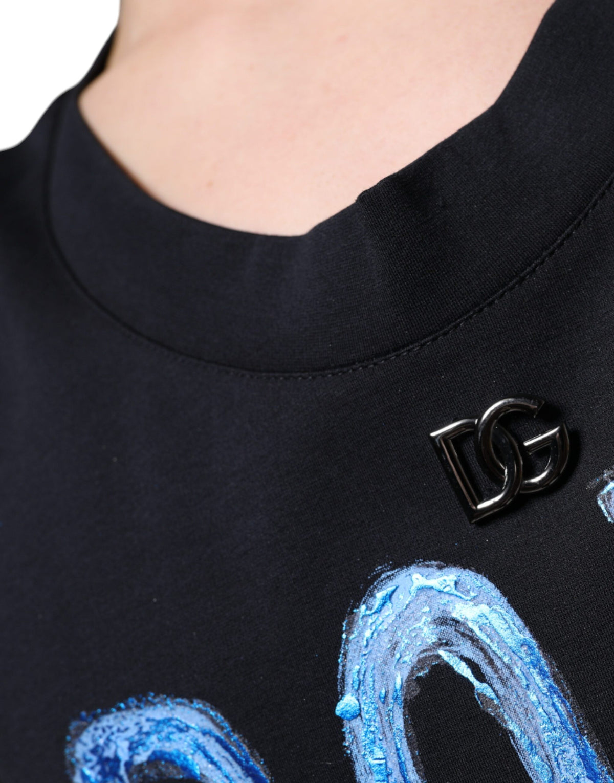 T-shirt noir sans manches en coton "Born To Be Free" de Dolce &amp; Gabbana