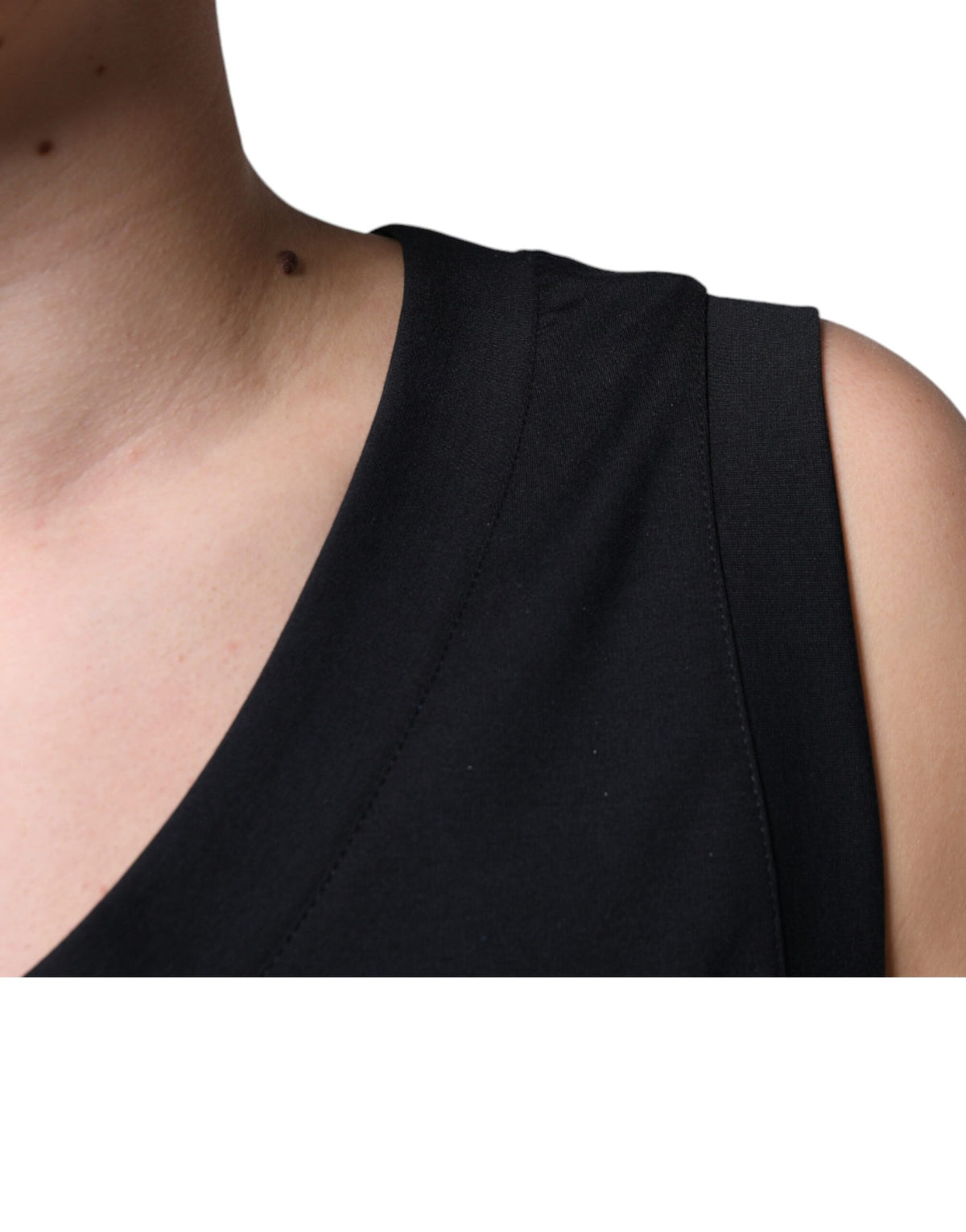 T-shirt noir sans manches en coton "Born To Be Free" de Dolce &amp; Gabbana