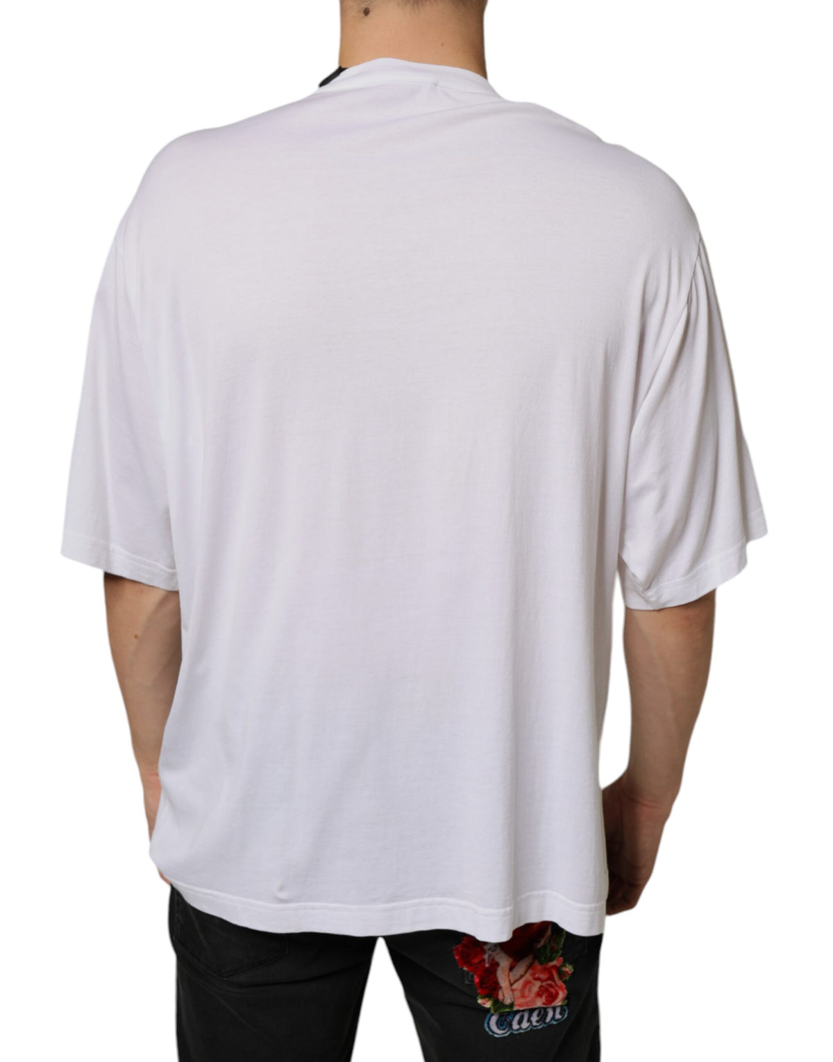 T-shirt blanc en coton Dolce &amp; Gabbana orné de colliers