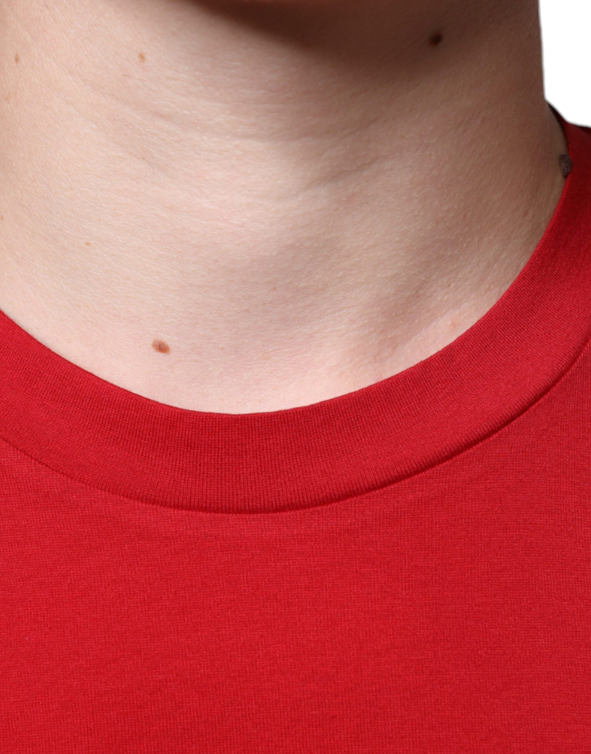T-shirt à col rond en coton rouge avec imprimé du logo DG de Dolce &amp; Gabbana