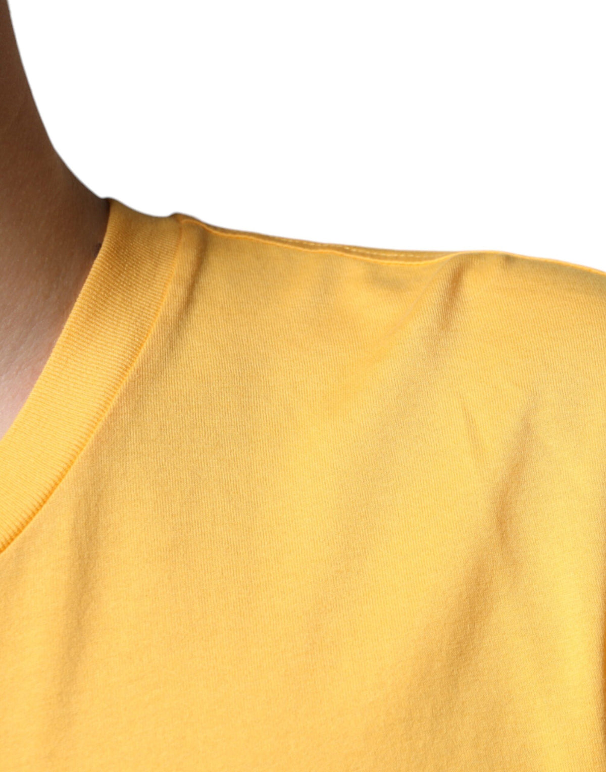 T-shirt en coton à col rond, motif floral "Secret Garden", jaune, Dolce &amp; Gabbana.
