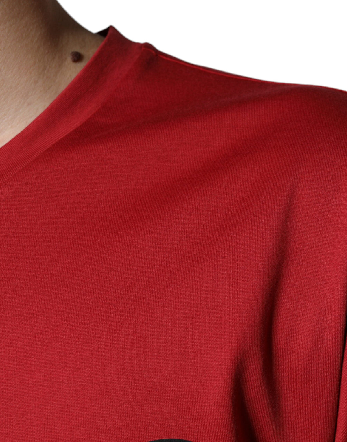 T-shirt à col rond en coton rouge avec imprimé du logo DG de Dolce &amp; Gabbana