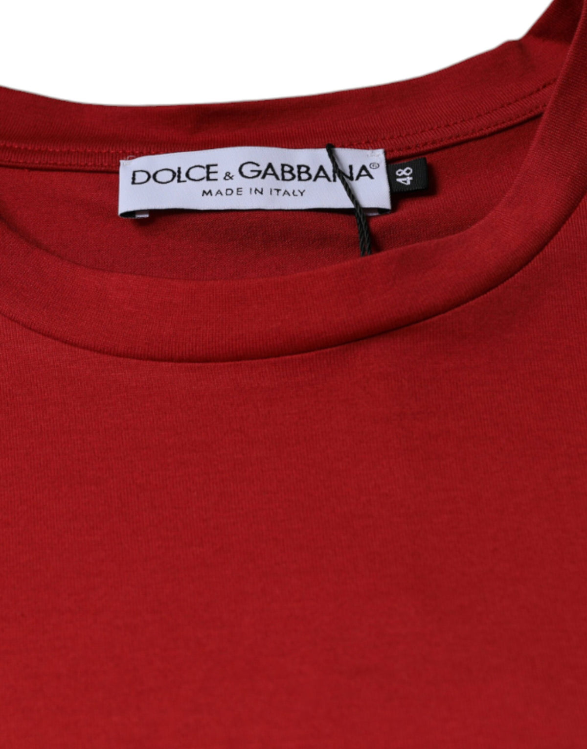T-shirt à col rond en coton rouge avec imprimé du logo DG de Dolce &amp; Gabbana
