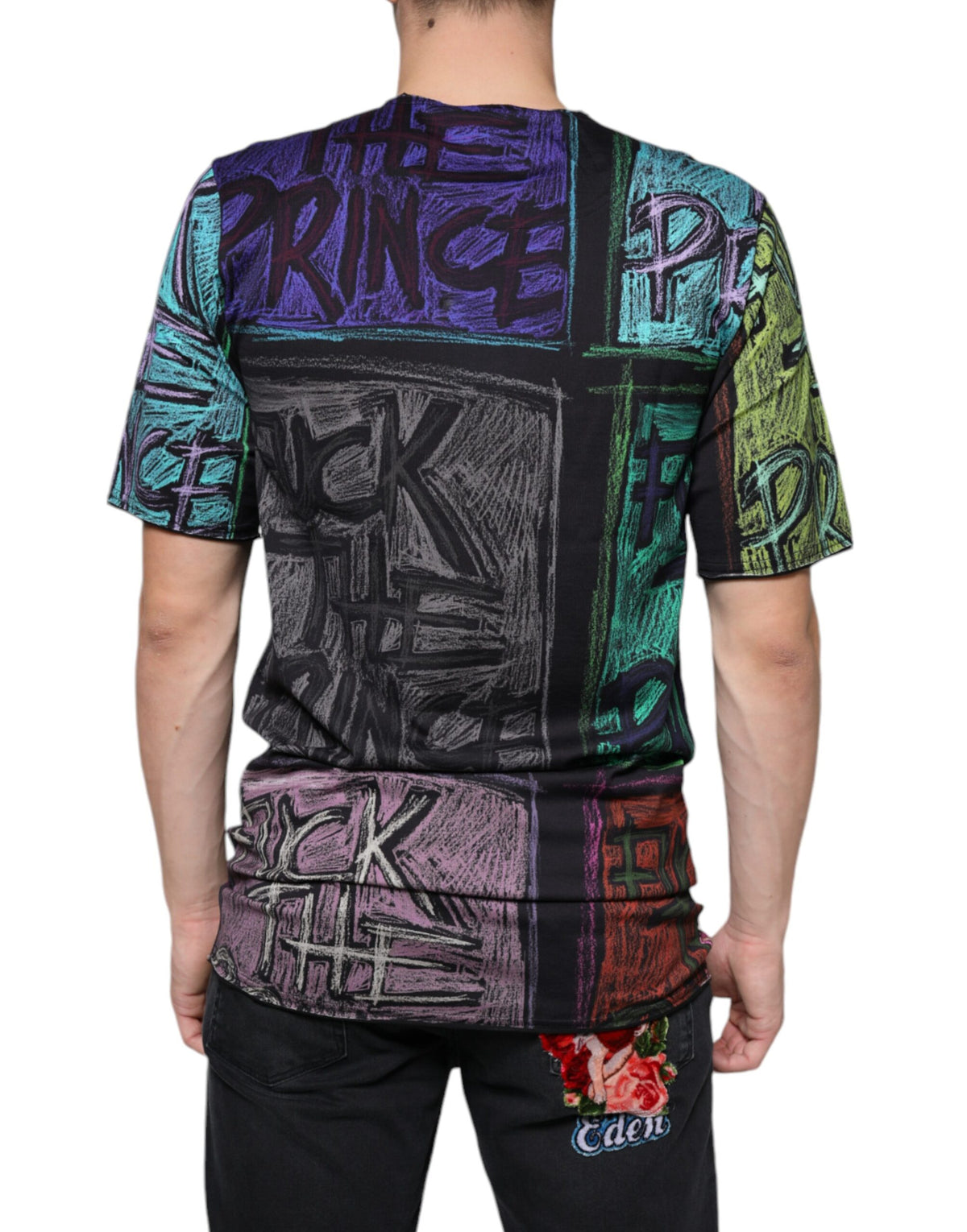 T-shirt en coton à imprimé graphique multicolore de Dolce &amp; Gabbana