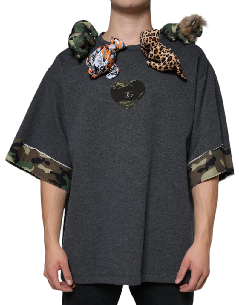 Dolce &amp; Gabbana grijs camouflage dierenprint katoenen T-shirt