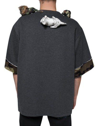 Dolce &amp; Gabbana grijs camouflage dierenprint katoenen T-shirt