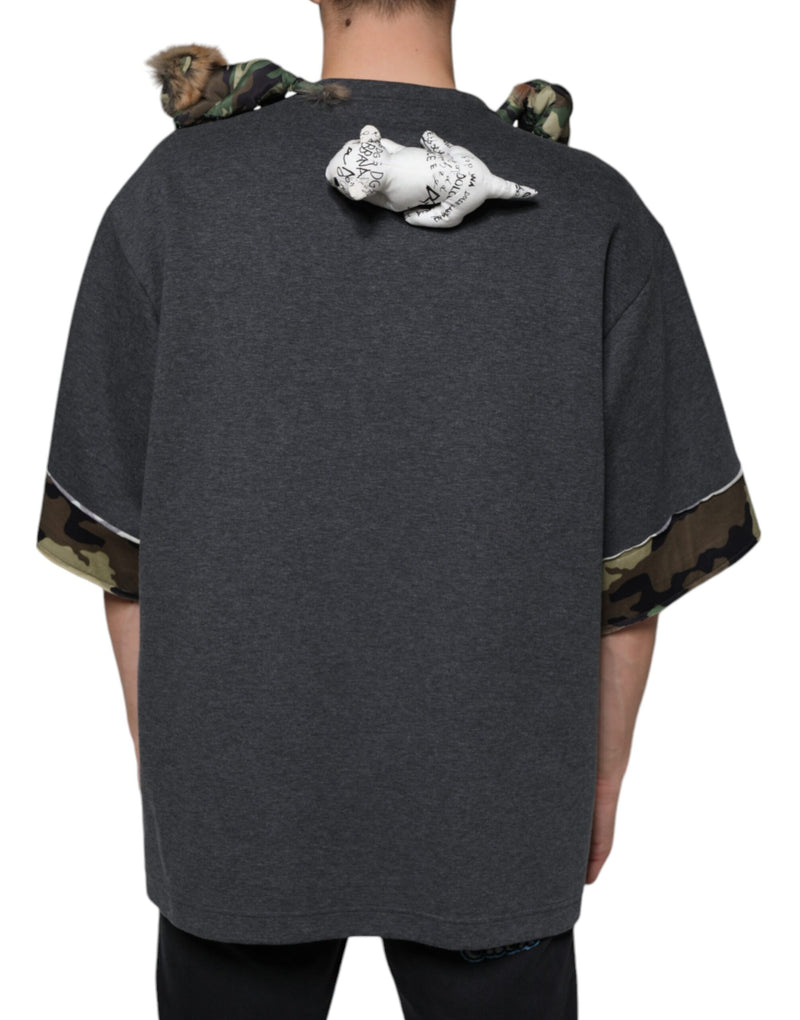 Dolce &amp; Gabbana grijs camouflage dierenprint katoenen T-shirt