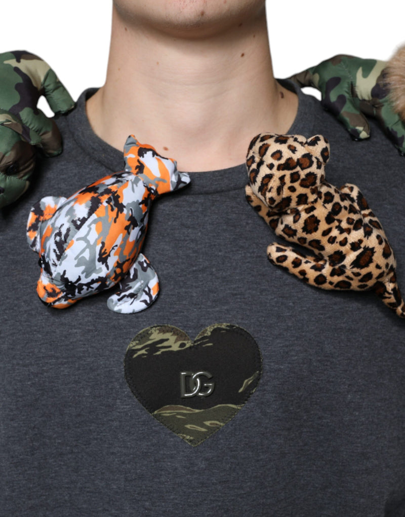 Dolce &amp; Gabbana grijs camouflage dierenprint katoenen T-shirt
