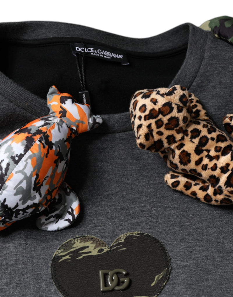 Dolce &amp; Gabbana grijs camouflage dierenprint katoenen T-shirt