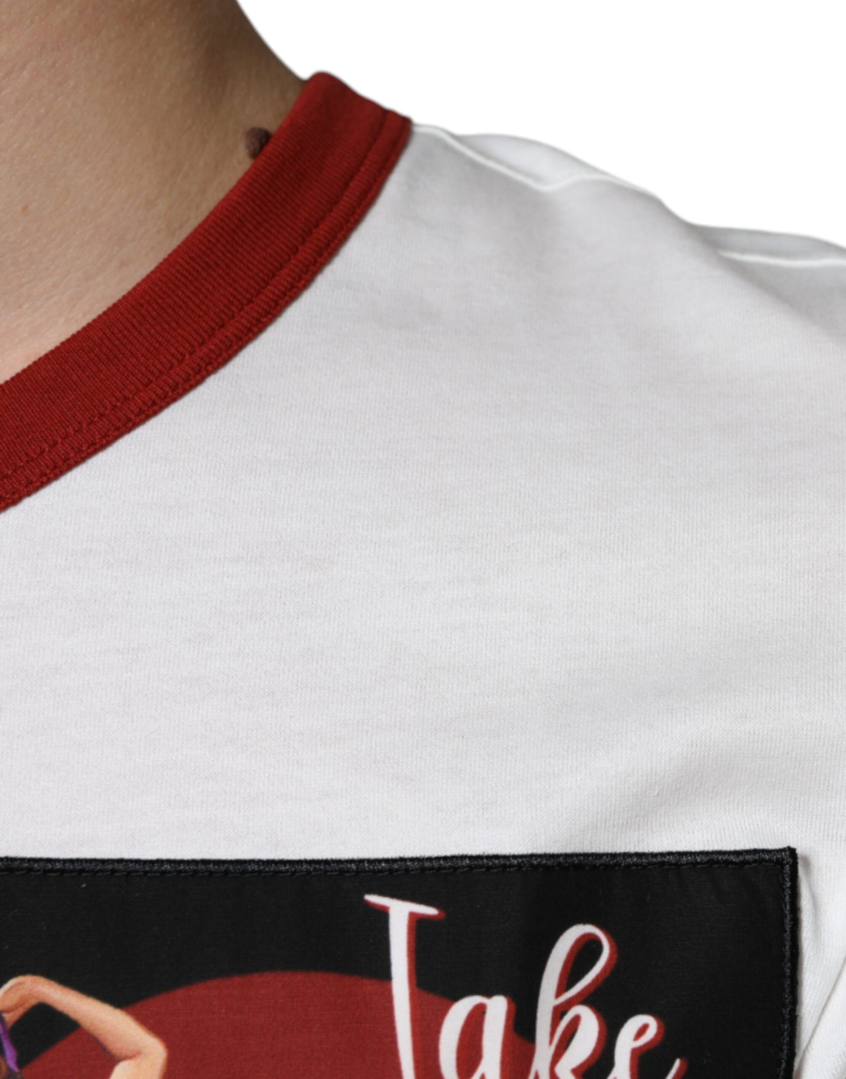 T-shirt en coton à col rond blanc avec imprimé graphique de Dolce &amp; Gabbana