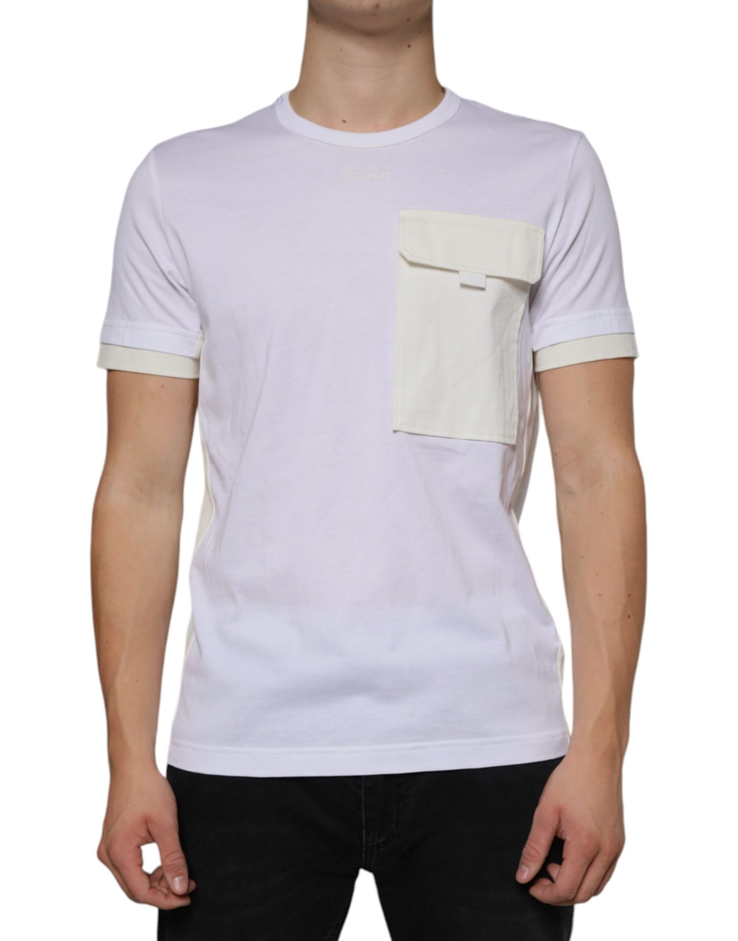 Wit katoenen T-shirt met zakjes en korte mouwen van Dolce &amp; Gabbana