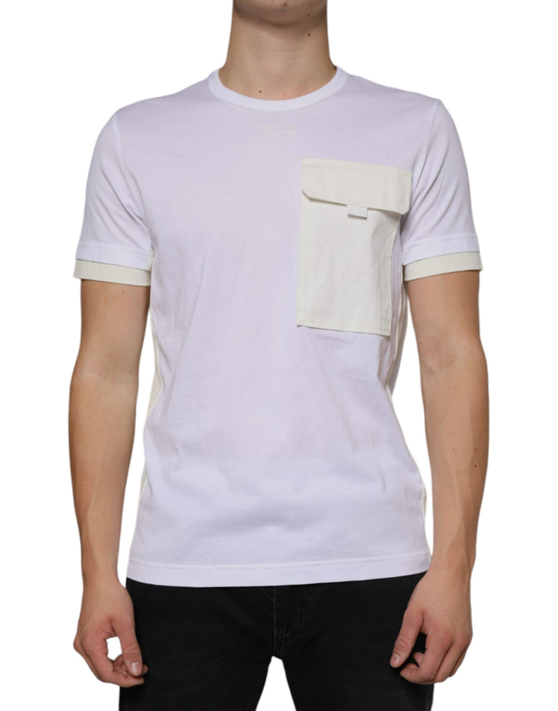 Wit katoenen T-shirt met zakjes en korte mouwen van Dolce &amp; Gabbana
