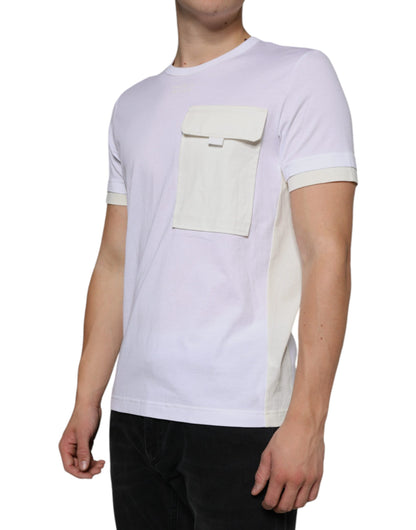 Wit katoenen T-shirt met zakjes en korte mouwen van Dolce &amp; Gabbana