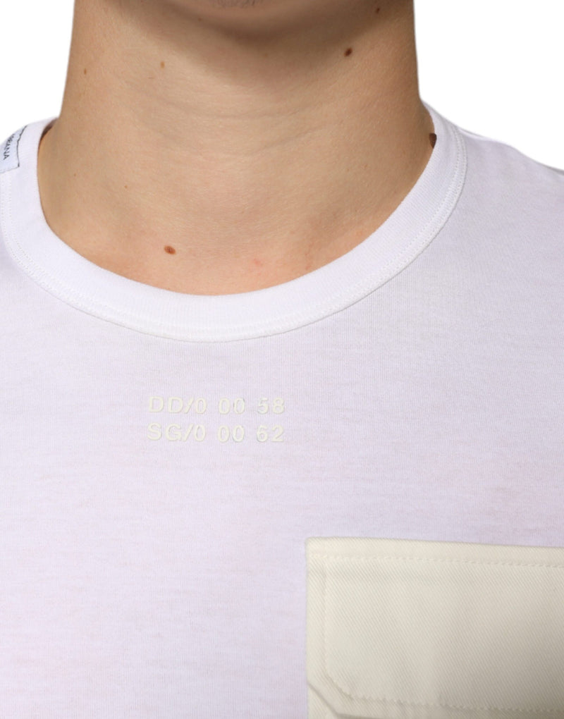 Wit katoenen T-shirt met zakjes en korte mouwen van Dolce &amp; Gabbana