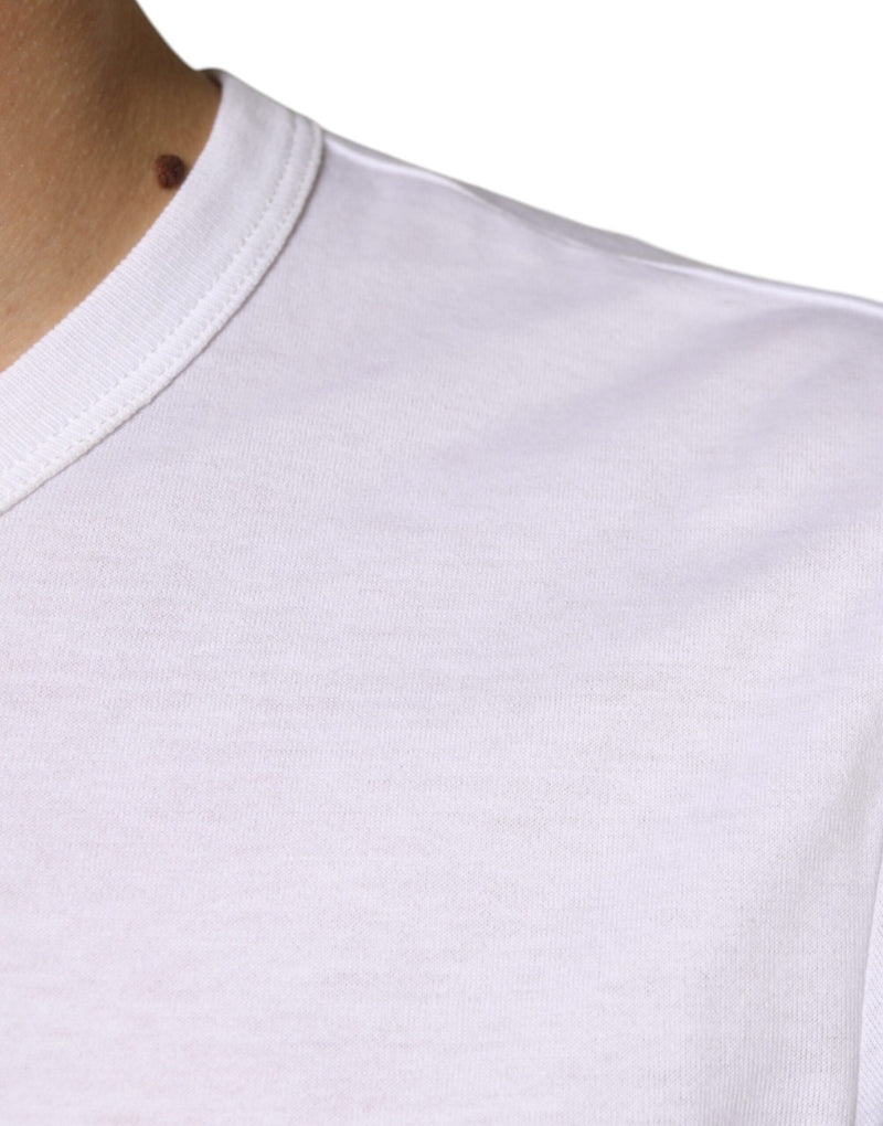 Wit katoenen T-shirt met zakjes en korte mouwen van Dolce &amp; Gabbana