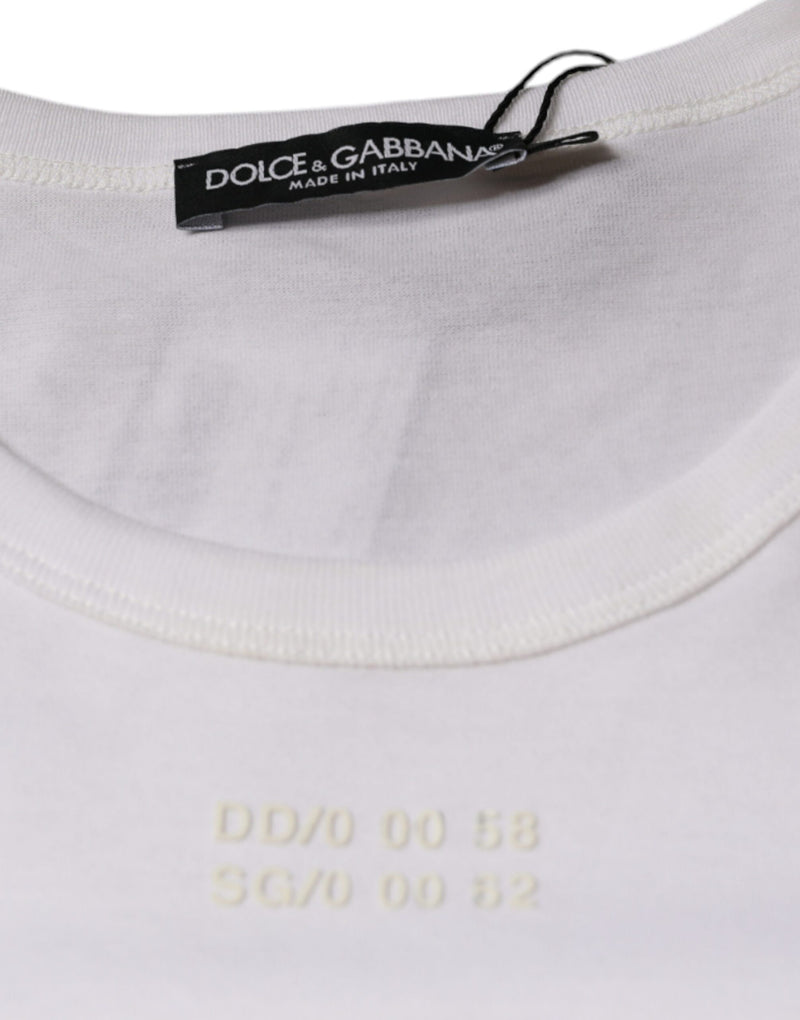 Wit katoenen T-shirt met zakjes en korte mouwen van Dolce &amp; Gabbana