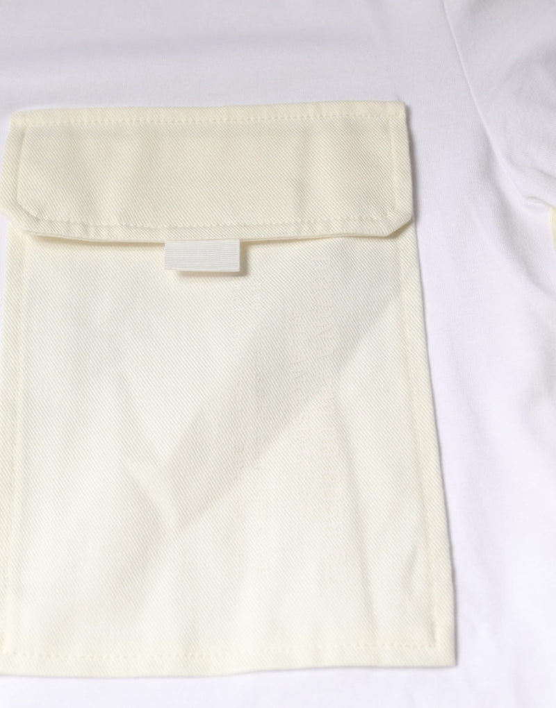 Wit katoenen T-shirt met zakjes en korte mouwen van Dolce &amp; Gabbana