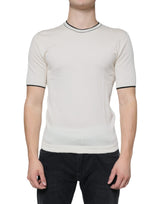 T-shirt en cachemire à manches courtes blanc cassé de Dolce &amp; Gabbana