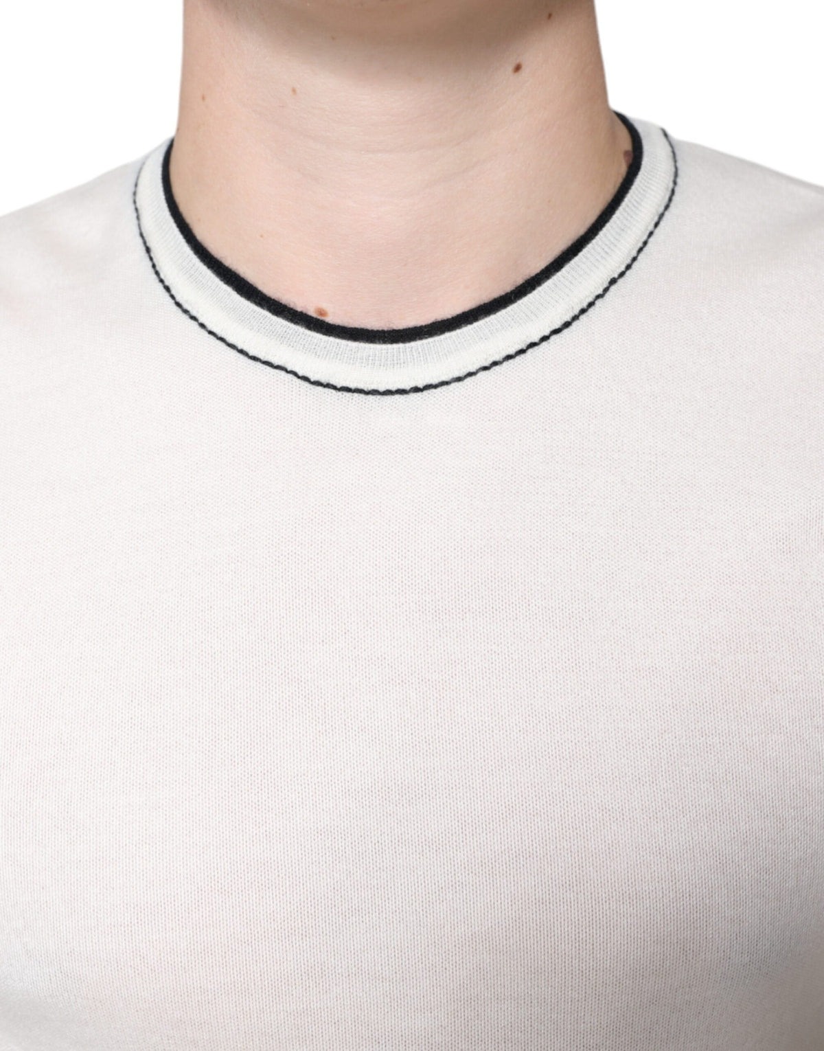 T-shirt en cachemire à manches courtes blanc cassé de Dolce &amp; Gabbana