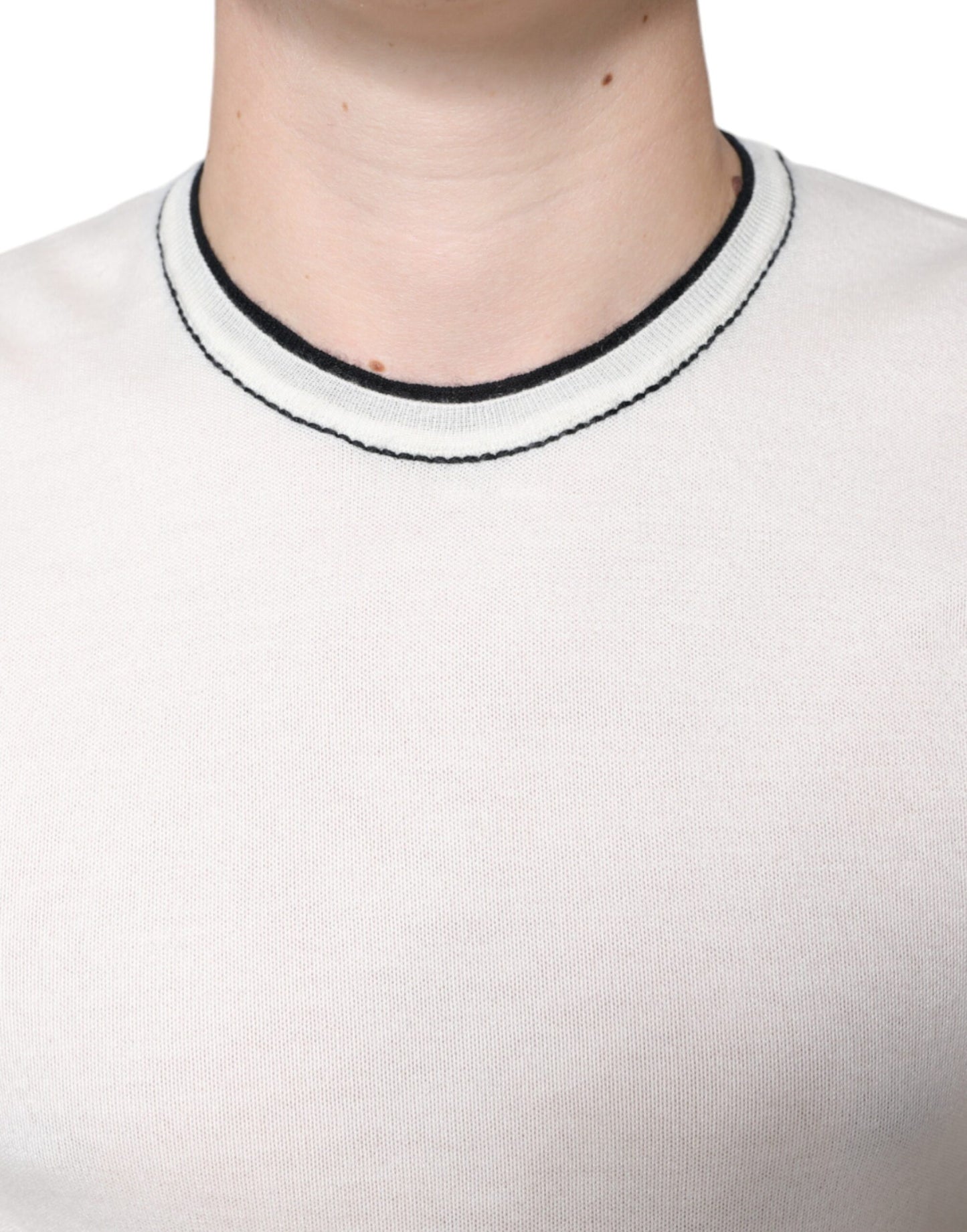 Dolce &amp; Gabbana T-shirt van off-white kasjmier met korte mouwen