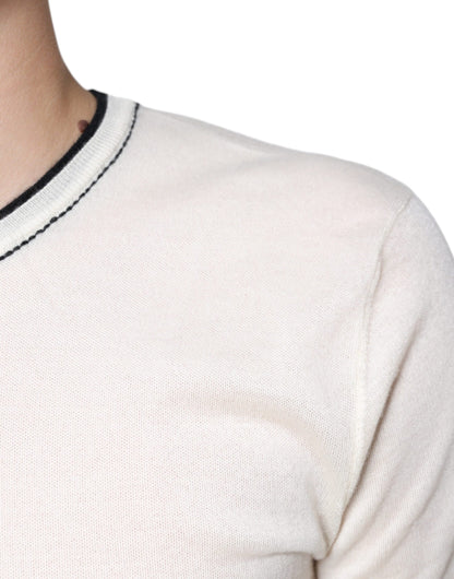 Dolce &amp; Gabbana T-shirt van off-white kasjmier met korte mouwen