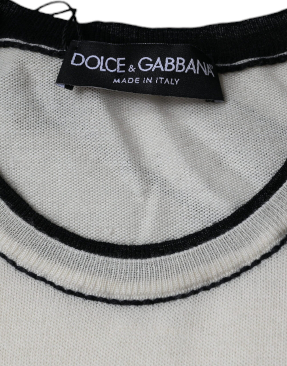 T-shirt en cachemire à manches courtes blanc cassé de Dolce &amp; Gabbana