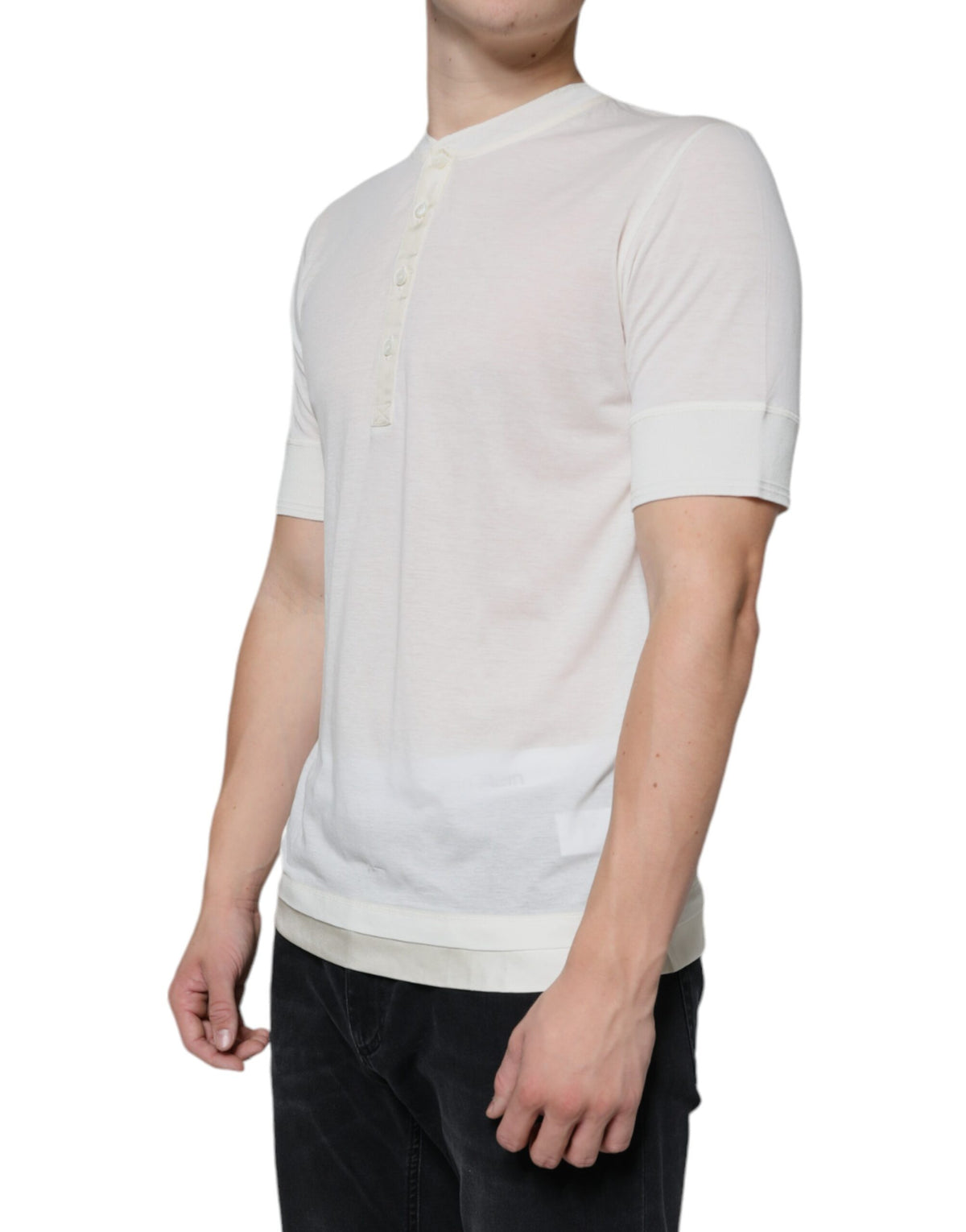 T-shirt à manches courtes en coton blanc cassé de Dolce &amp; Gabbana