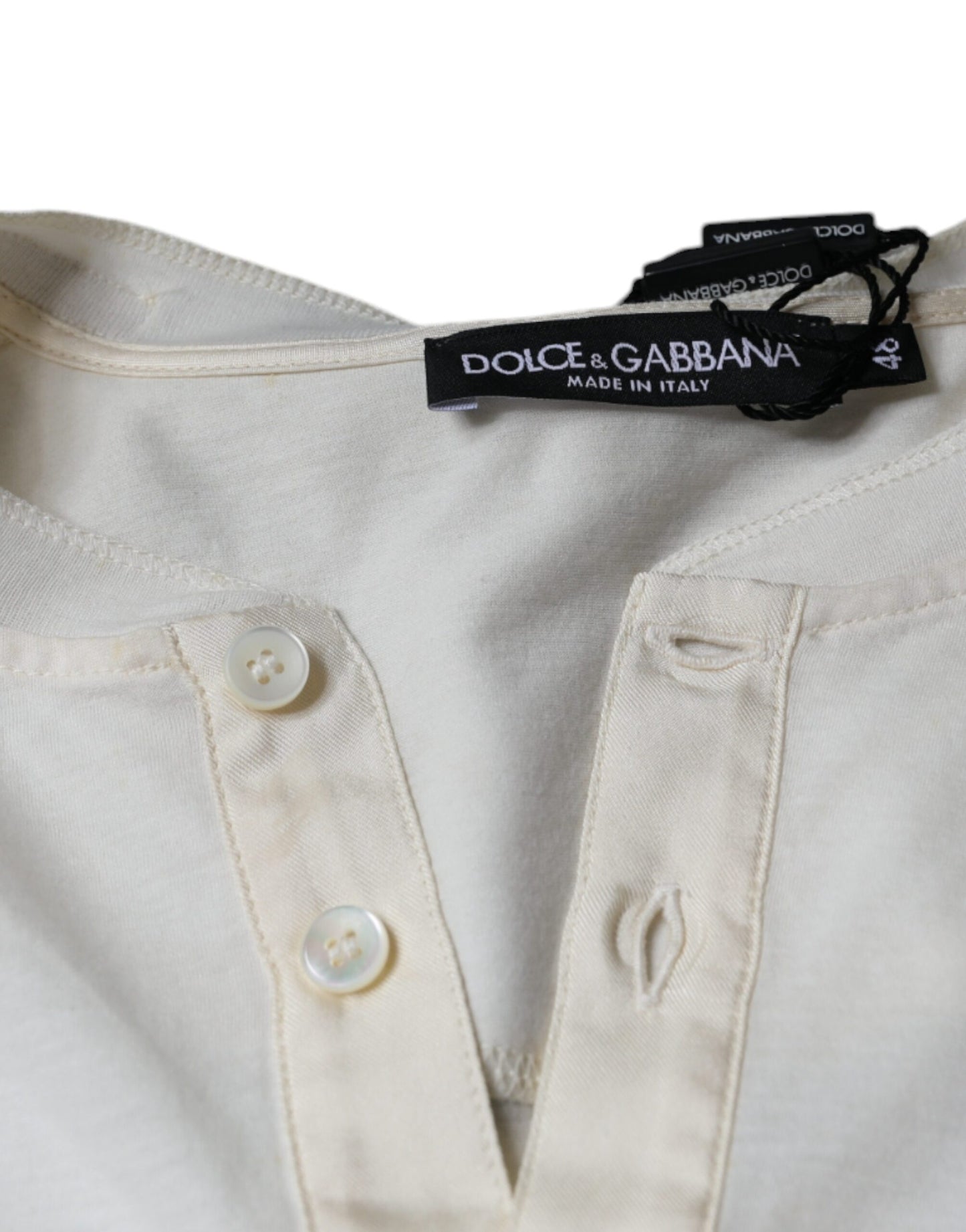 Dolce &amp; Gabbana wit katoenen T-shirt met korte mouwen