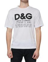T-shirt décontracté en coton blanc avec imprimé du logo DG de Dolce &amp; Gabbana