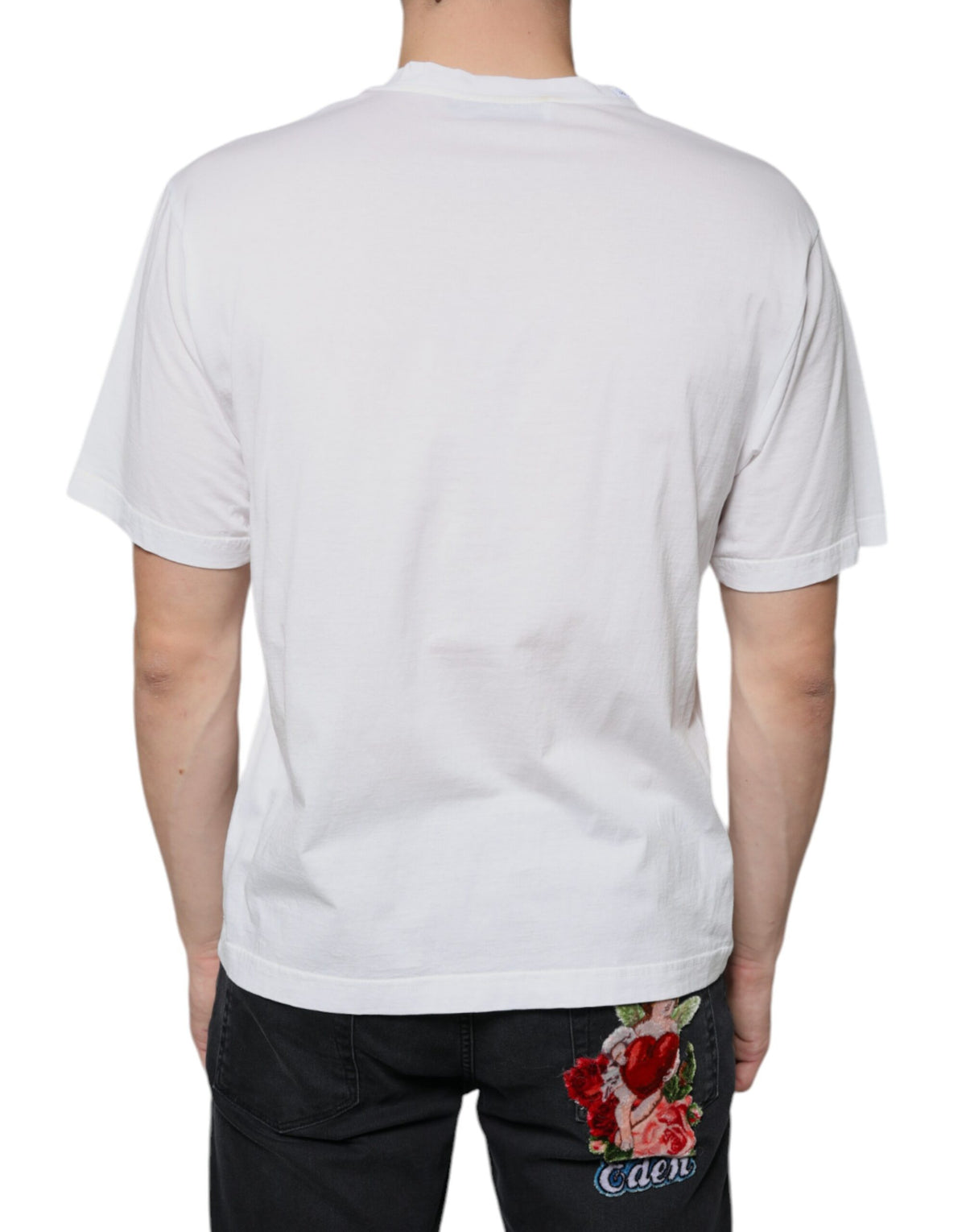 T-shirt décontracté en coton blanc avec imprimé du logo DG de Dolce &amp; Gabbana