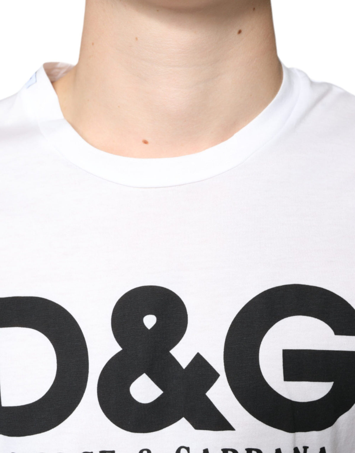 T-shirt décontracté en coton blanc avec imprimé du logo DG de Dolce &amp; Gabbana