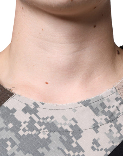 Dolce &amp; Gabbana DG Royal T-shirt in camouflagepatroon met patchwork en multicolor details