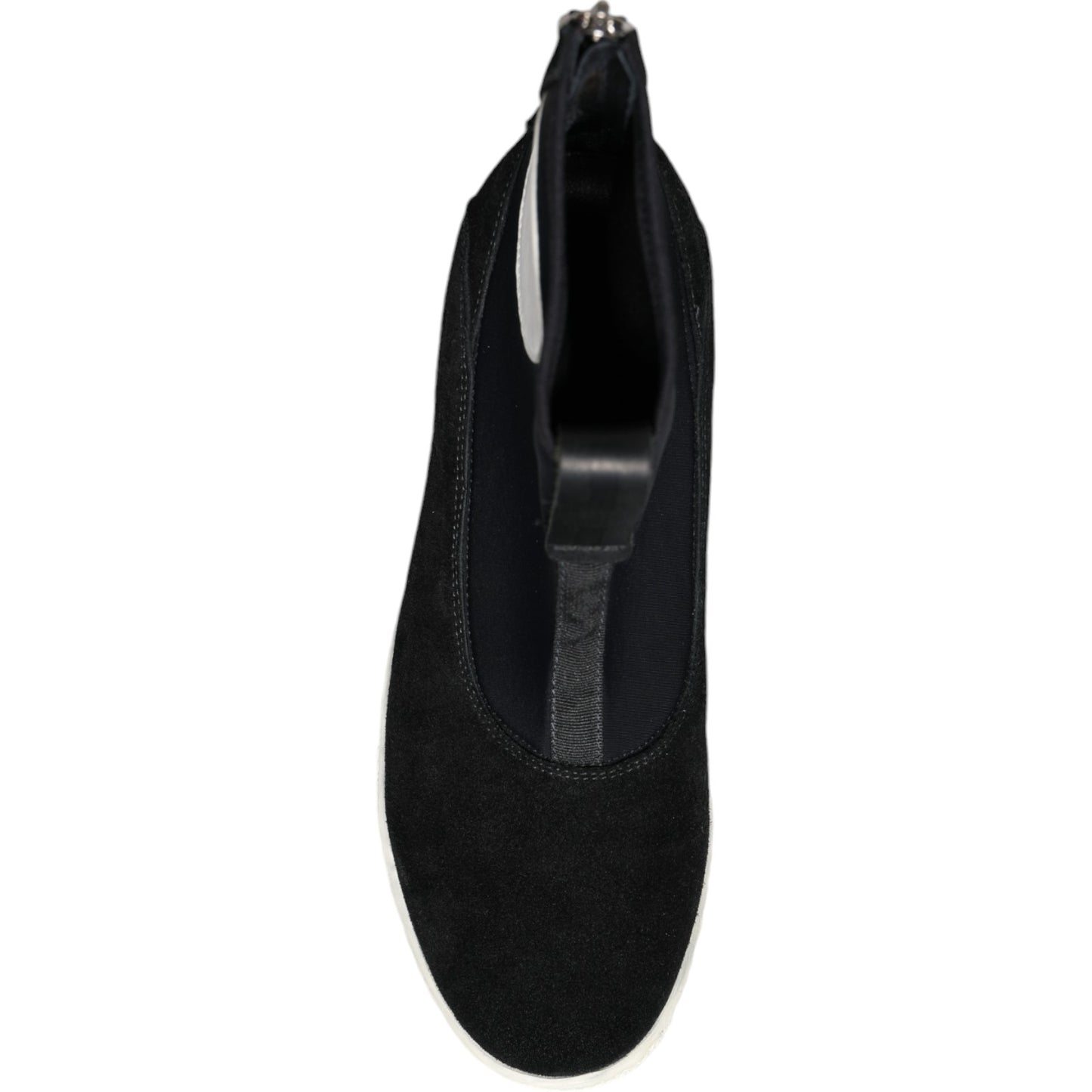 Bottines mi-mollet Takeshi en néoprène noir et blanc d'Alexander McQueen