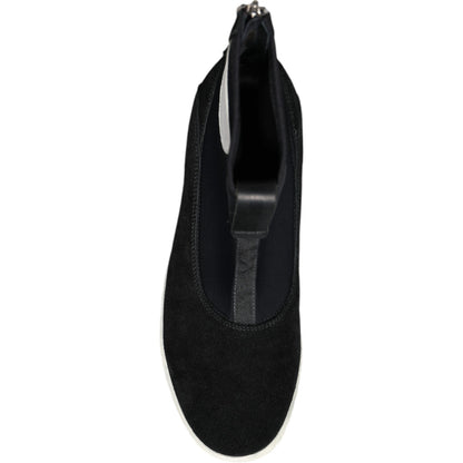 Bottines mi-mollet Takeshi en néoprène noir et blanc d'Alexander McQueen