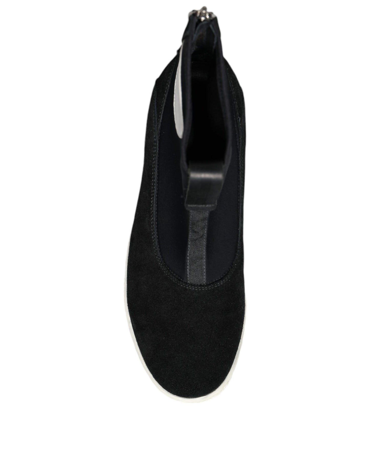 Bottines mi-mollet Takeshi en néoprène noir et blanc d'Alexander McQueen