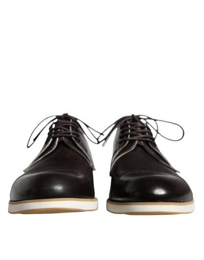 Chaussures habillées homme en cuir noir et blanc à lacets Pollini