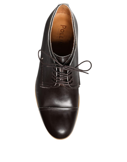 Chaussures habillées homme en cuir noir et blanc à lacets Pollini
