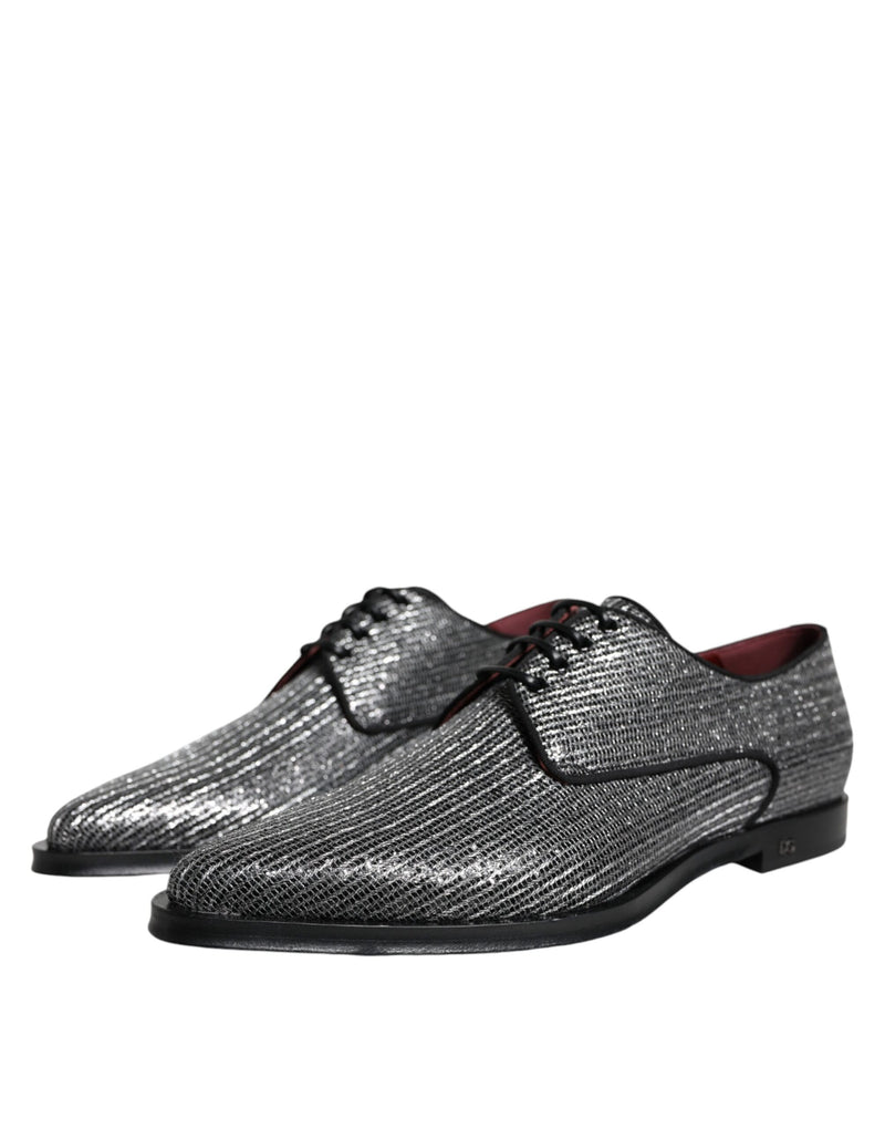 Dolce & Gabbana Silver Derby Formal Dress Shoes for Men