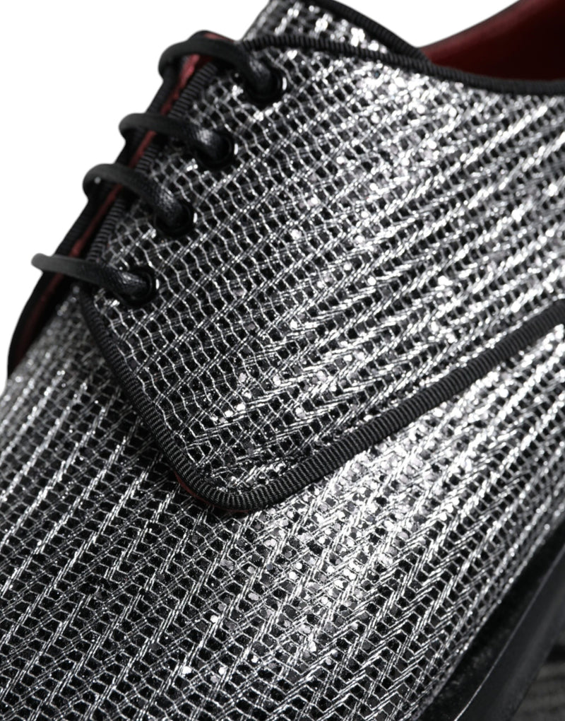 Dolce & Gabbana Silver Derby Formal Dress Shoes for Men