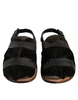 Dolce & Gabbana Black Gazelle Hair Leather Sandals for Men