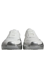 Dolce & Gabbana White Silver Daymaster Low Top Sneakers
