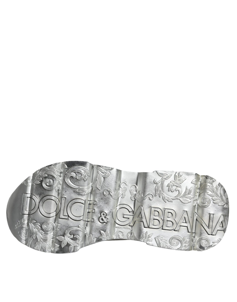 Dolce & Gabbana White Silver Daymaster Low Top Sneakers